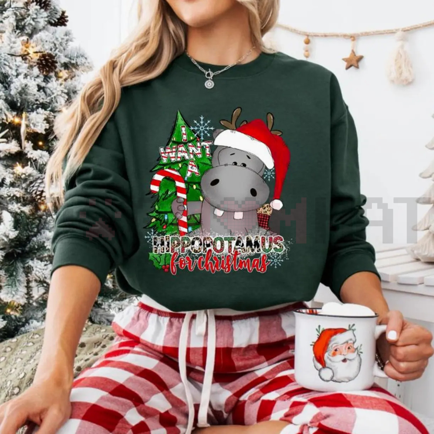 "I Want a Hippopotamus for Christmas" Sweatshirt