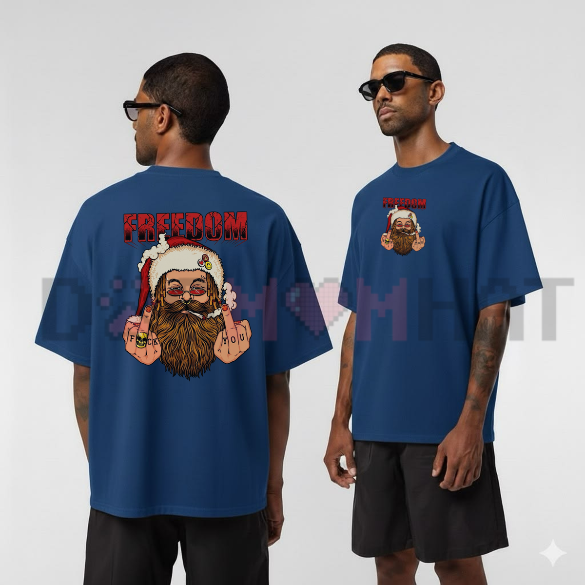 FREEDOM Defiant Santa Claus Graphic T-Shirt