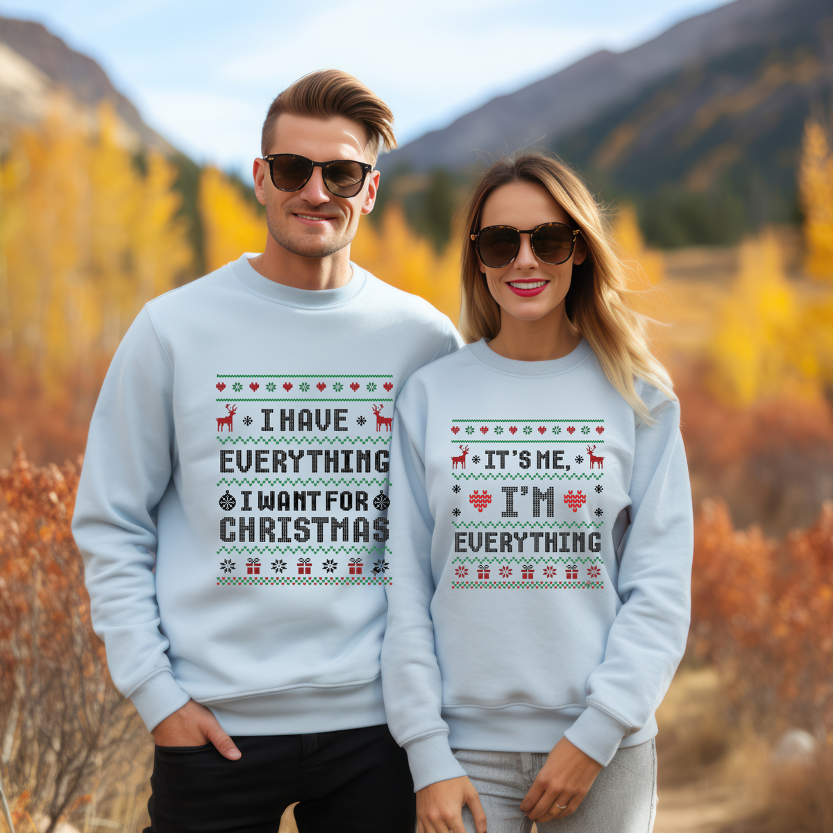 Funny Santa Couples Christmas Graphic Sweatshirt