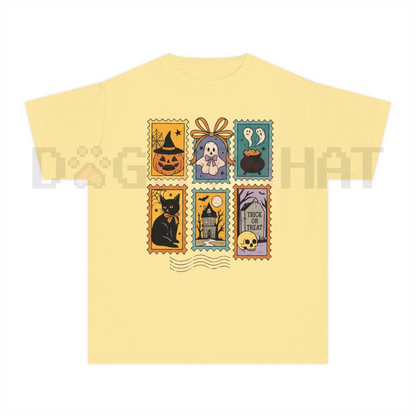 Halloween Cute Ghost Pumpkin Cat Shirt – Retro Ghost Tee, Spooky Cute Fall Outfit, Vintage Halloween Cat Shirt