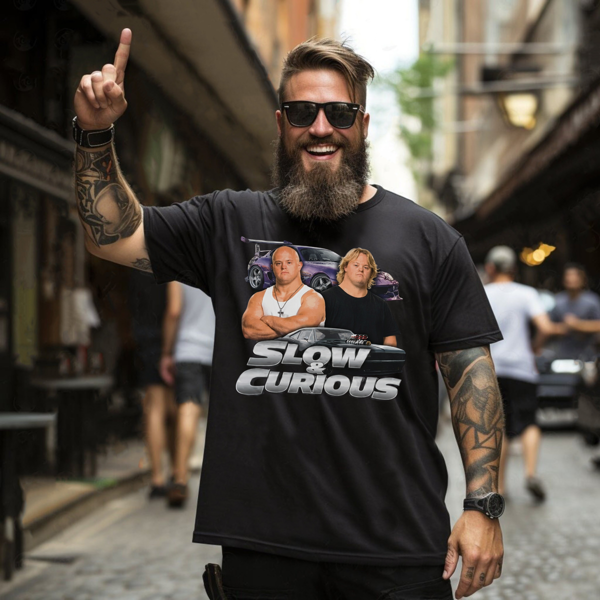 Parke Horizon Tee – Vintage "Slow & Curious" Modified Sports Car Parody Graphic T-Shirt