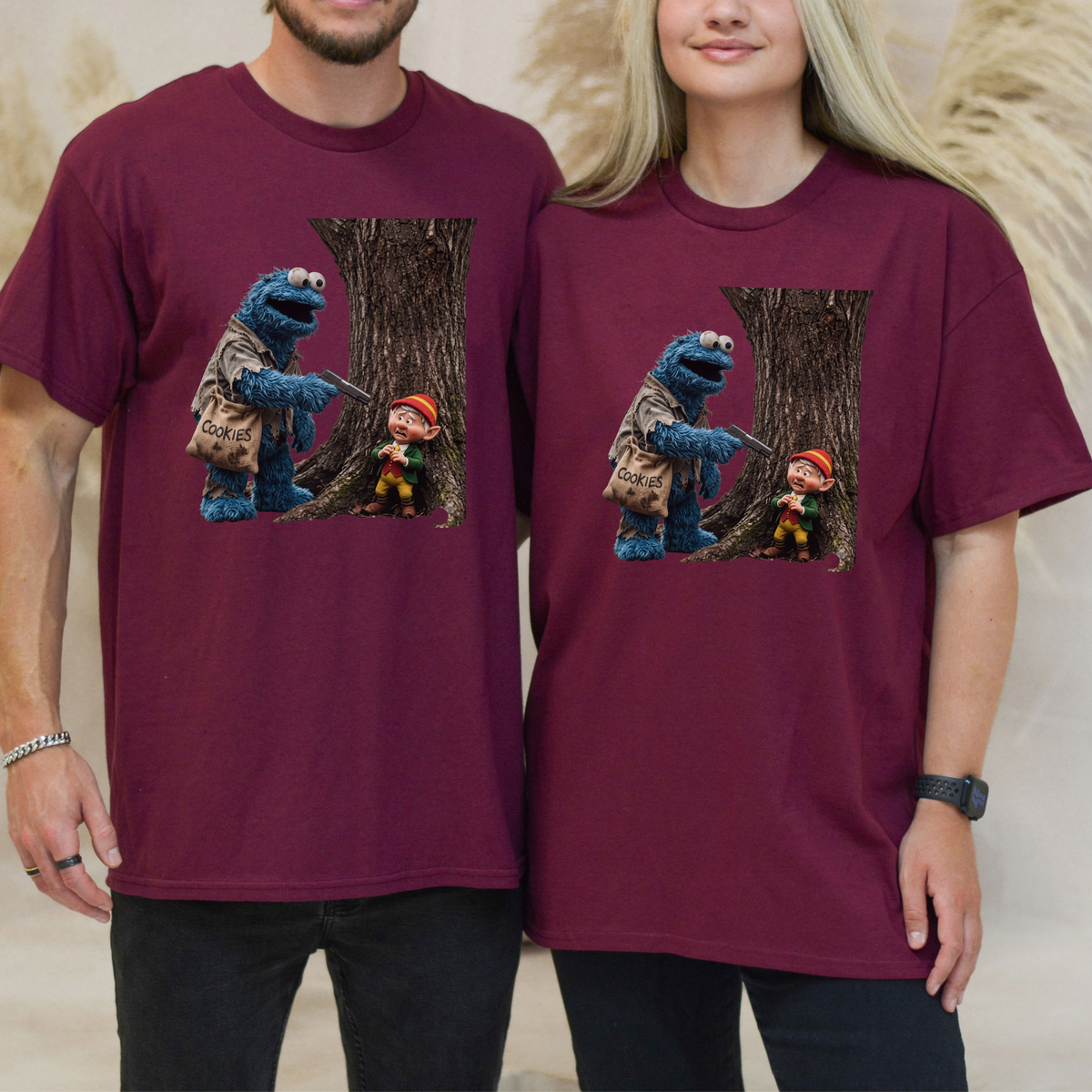 Festive Friction Tee – "Give Me All Cookies" Cursed Cookie Monster Funny Meme Shirt