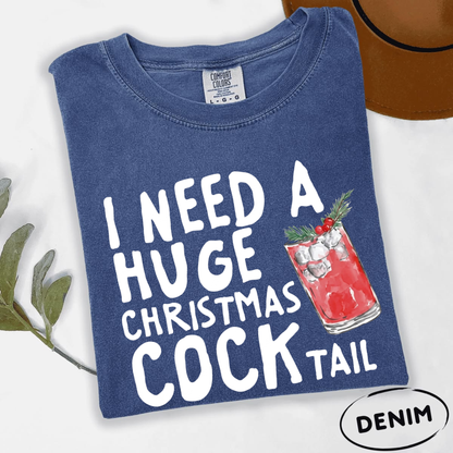 Festive Friction Tee – "Naughty & Unfiltered" Funny Couples Christmas Graphic Shirt