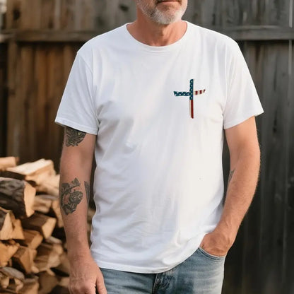 VIBEZONE Christ Flag The Cross FAITH 2-Sided T-Shirt