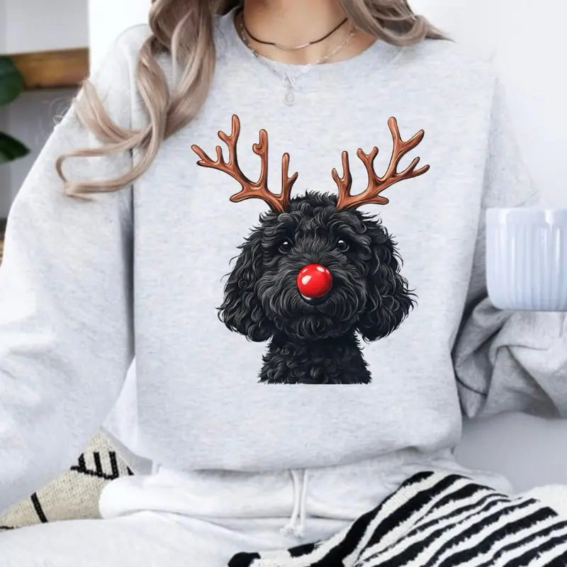 Christmas Reindeer Dog Sweatshirt – Unisex Festive Pet Graphic Pullover