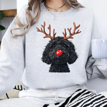 Christmas Reindeer Dog Sweatshirt – Unisex Festive Pet Graphic Pullover