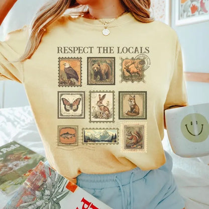 Respect The Local Wildlife T-Shirt – Unisex Nature Lover Tee, Animal Protection Graphic Shirt, National Park-Inspired Casual Wear