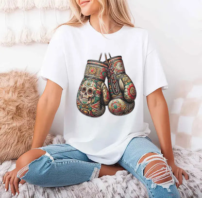 Mexican Vintage Boxing Gloves T-Shirt - Aztec Mayan Fighter Tee