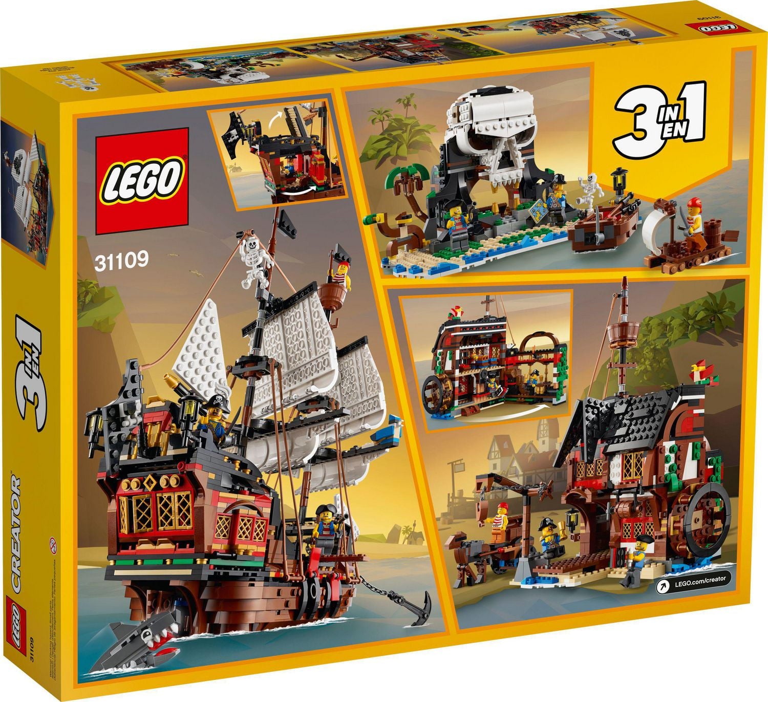 LEGO Creator 3in1 Pirate Ship 31109 Toy Building Kit (1,260 Pieces)