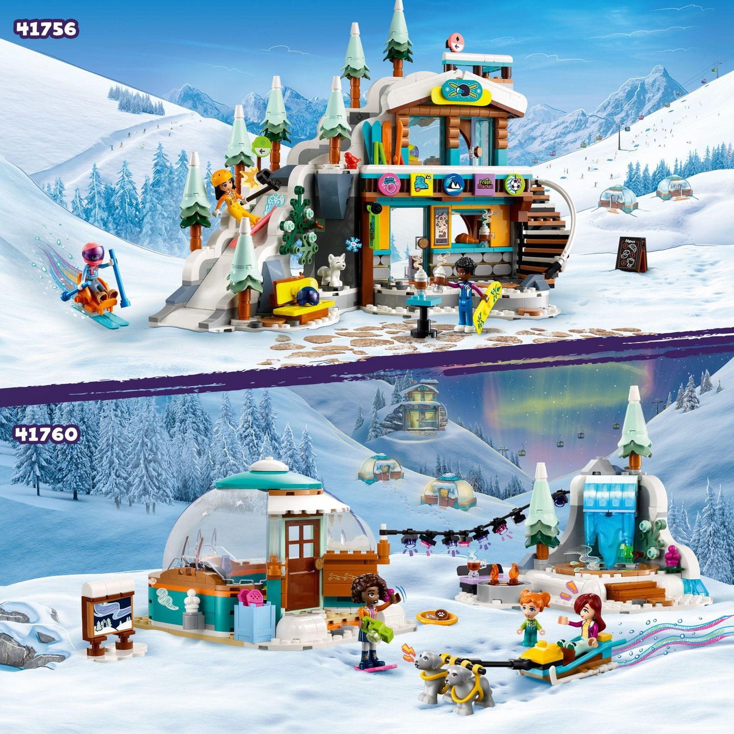 LEGO Friends Holiday Ski Slope and Café 41756 Building Toy Set, Creative Fun for Ages 9+ with 3 Mini-Dolls and Lots of Accessories, A Gift for Kids Who Love Snow Sports or Role playing, Includes 980 Pieces, Ages 9+