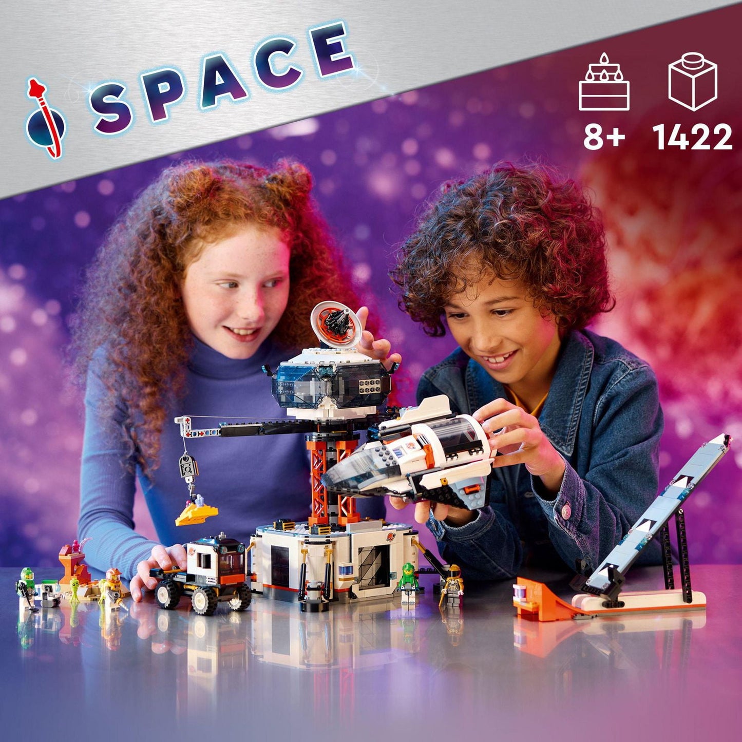 LEGO City Space Base and Rocket Launchpad, Planet Exploration Toy, Building Kit for Creative Role Play, Rocket Ship Toy for Kids Ages 8 Plus, 6 Minifigures, Robot and 2 Alien Action Figures, 60434