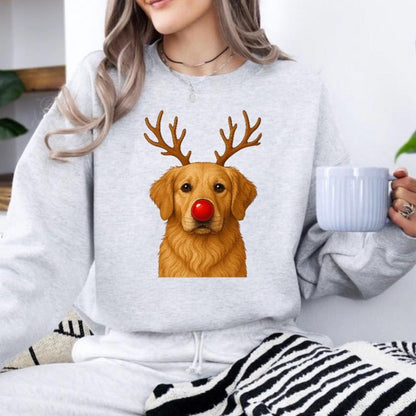 Christmas Reindeer Dog Sweatshirt – Unisex Festive Pet Graphic Pullover