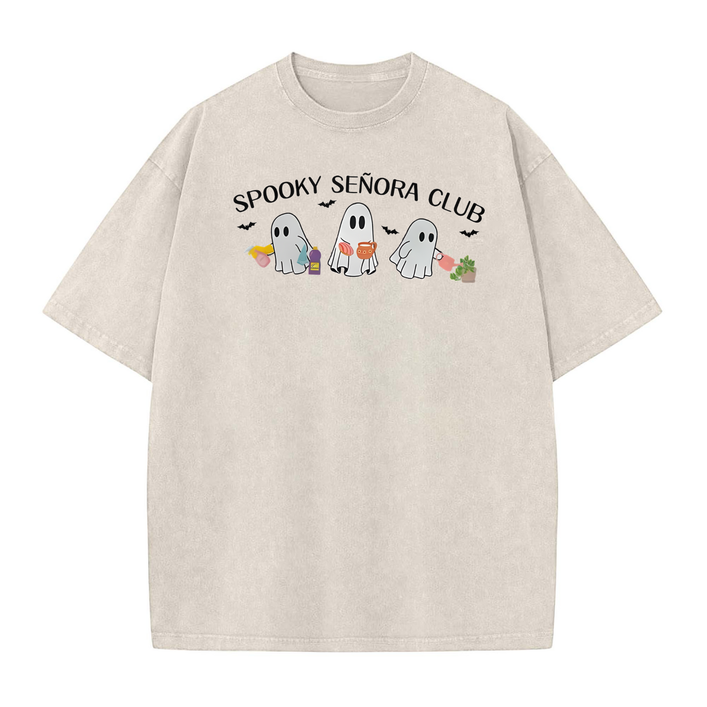 Spooky Señora Club Vintage Acid Wash Shirt – Unisex Graphic Tee