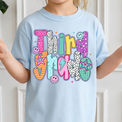 Bow & Checkers First Day Fashion Tee - Preppy Coquette Back to School Grade Unisex Youth & Teacher Shirt