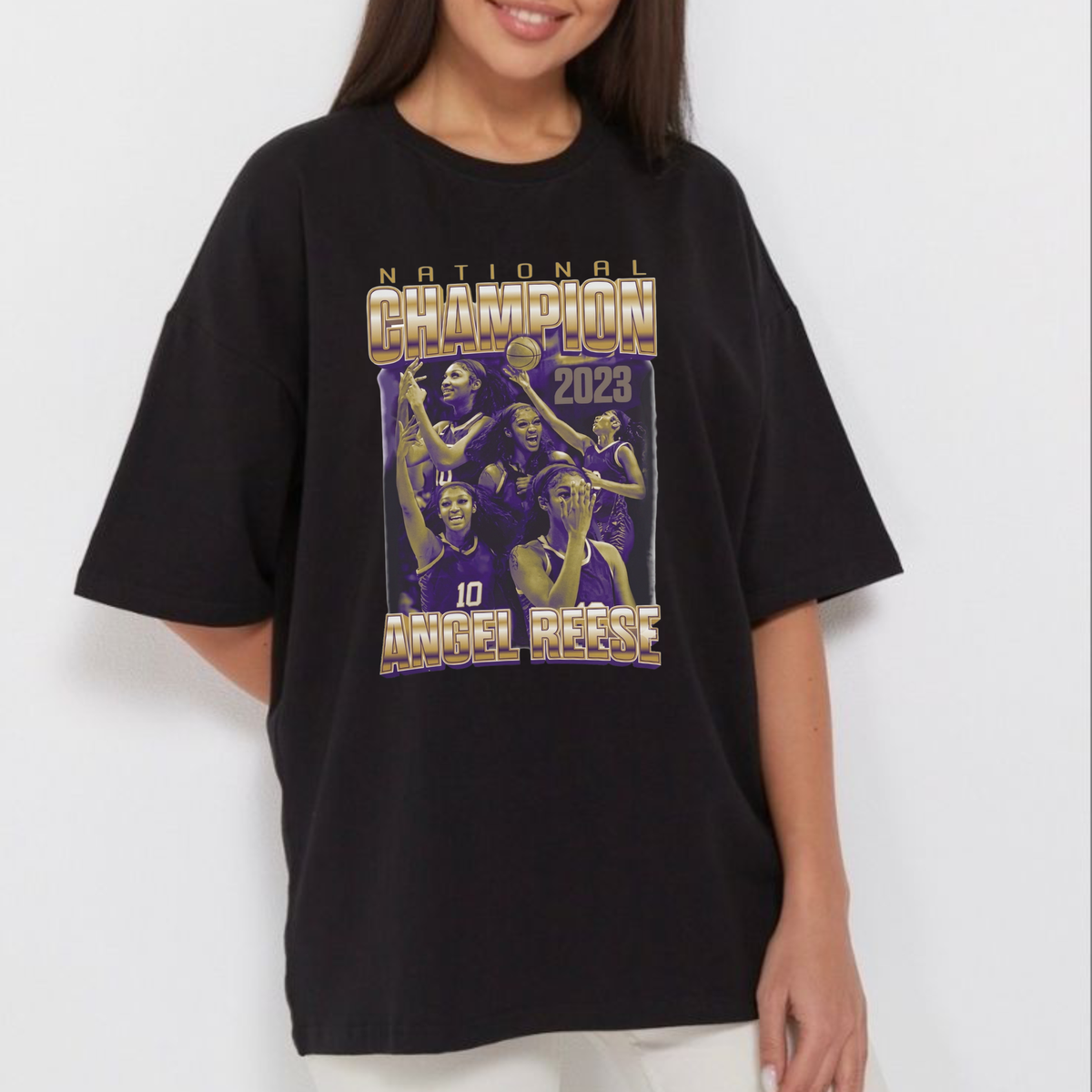 Bayou Bayou Ring Tee – Angel Reese National Champion Graphic Shirt