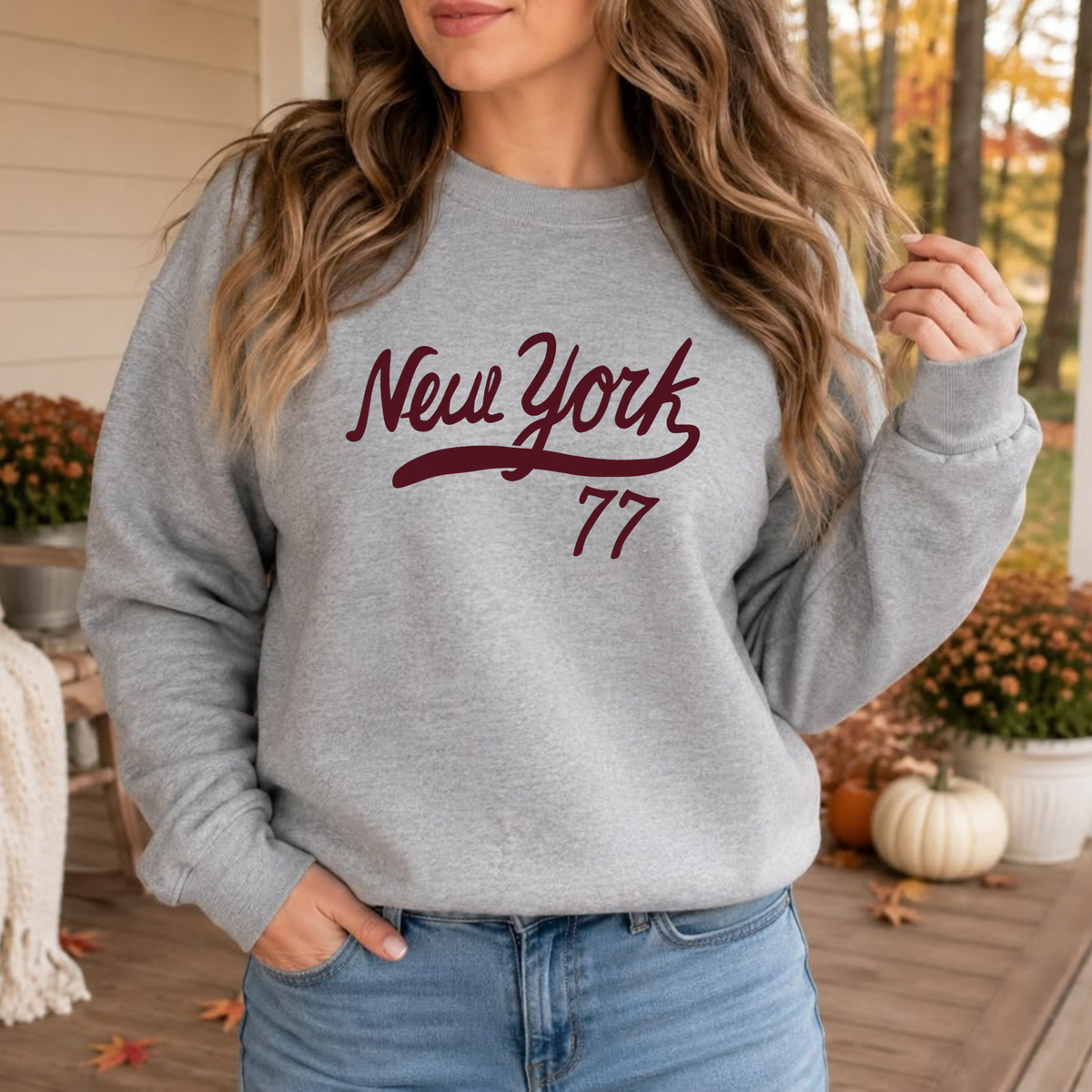 Festive Friction Sweatshirt – "Team Game Day" Sports Fan Graphic Crewneck