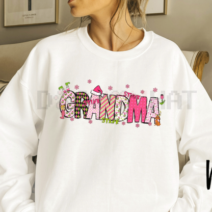 Custom Grandma Christmas 2025 Photo Jumper – Personalized Matching Family Christmas Sweatshirt
