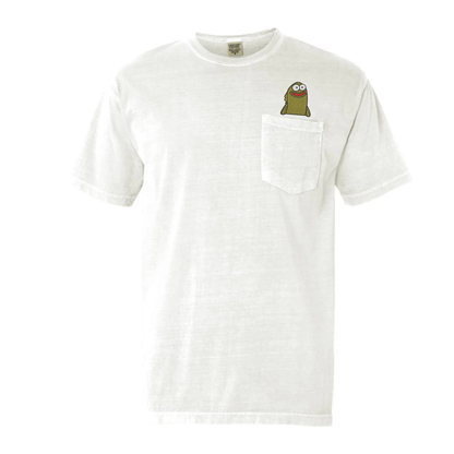 Fish Memes Embroidered Pocket Cotton T-Shirt - Funny Fishing Humor Graphic Tee