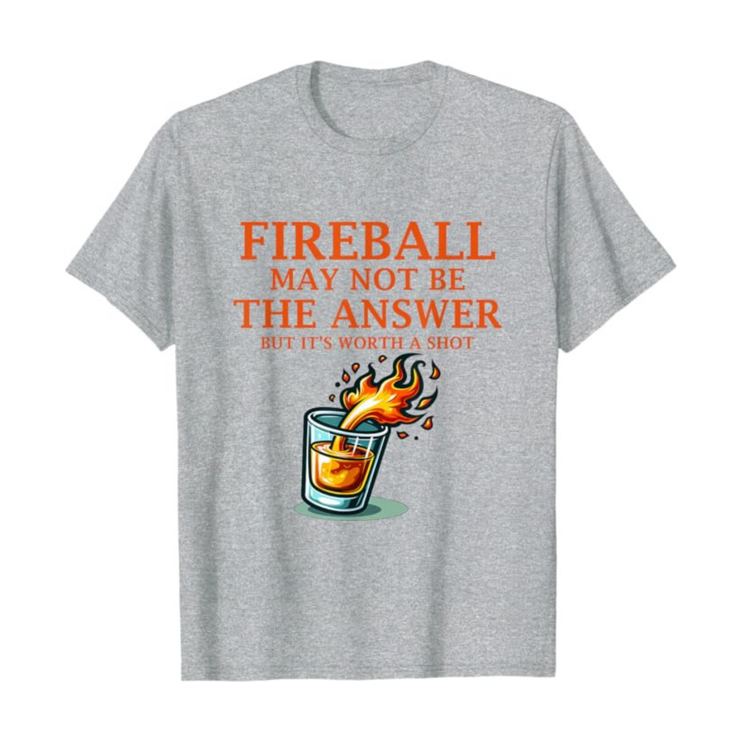 "Fireball Whiskey" Graphic T-shirt - Slim Fit Casual Wear for Men