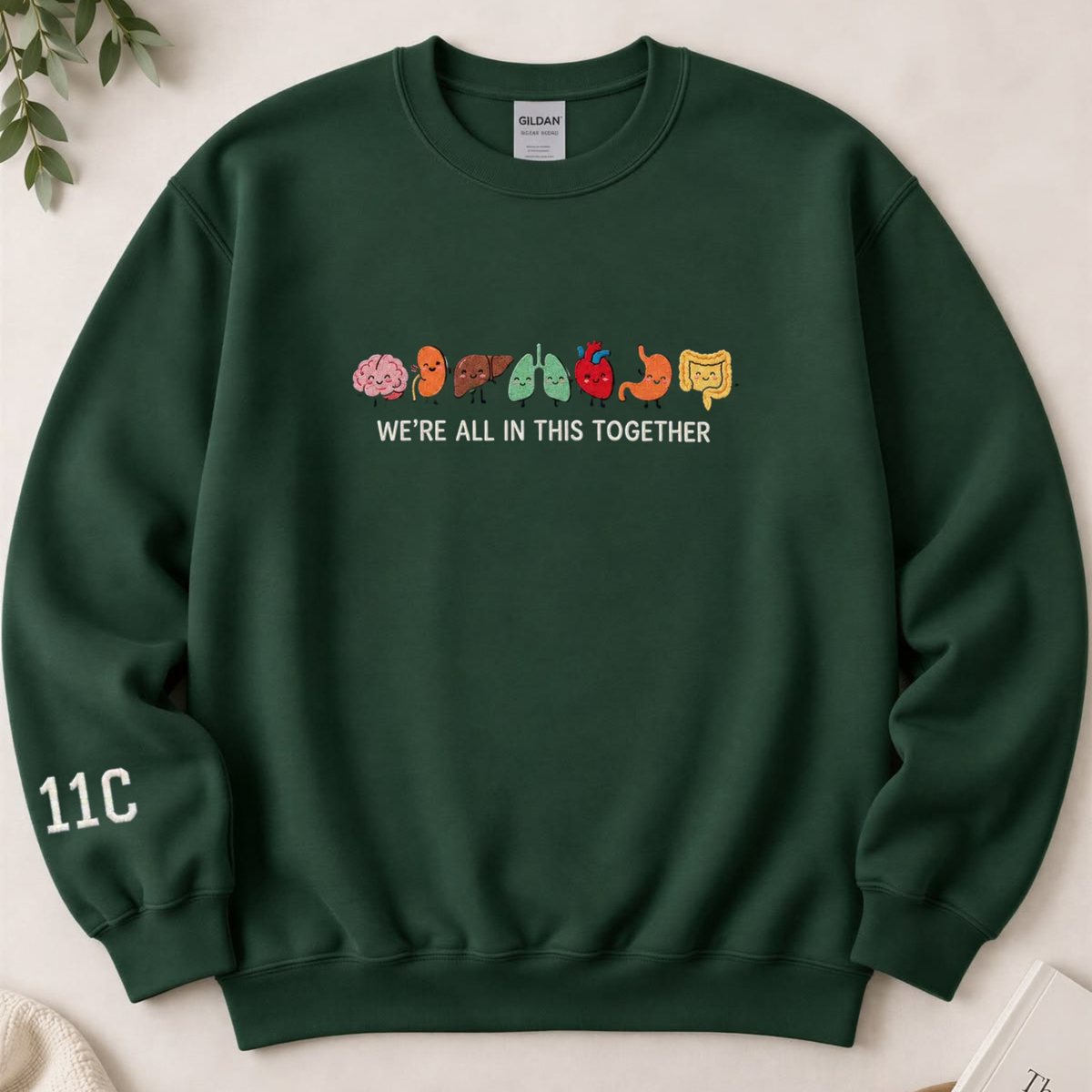 Parke Horizon – Funny Anatomy Embroidered Sweatshirt | Cute Body Organs Medical Humor Crewneck