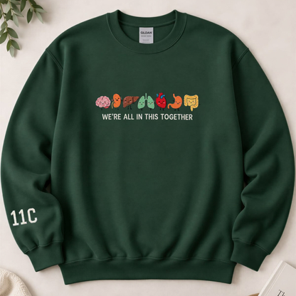 Parke Horizon – Funny Anatomy Embroidered Sweatshirt | Cute Body Organs Medical Humor Crewneck