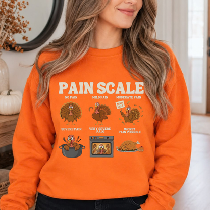 Funny Turkey Pain Scale Nurse Sweatshirt