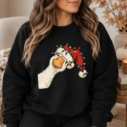 Festive Friction Sweatshirt – Funny "Preppy Jolly Goose" Christmas Graphic Crewneck