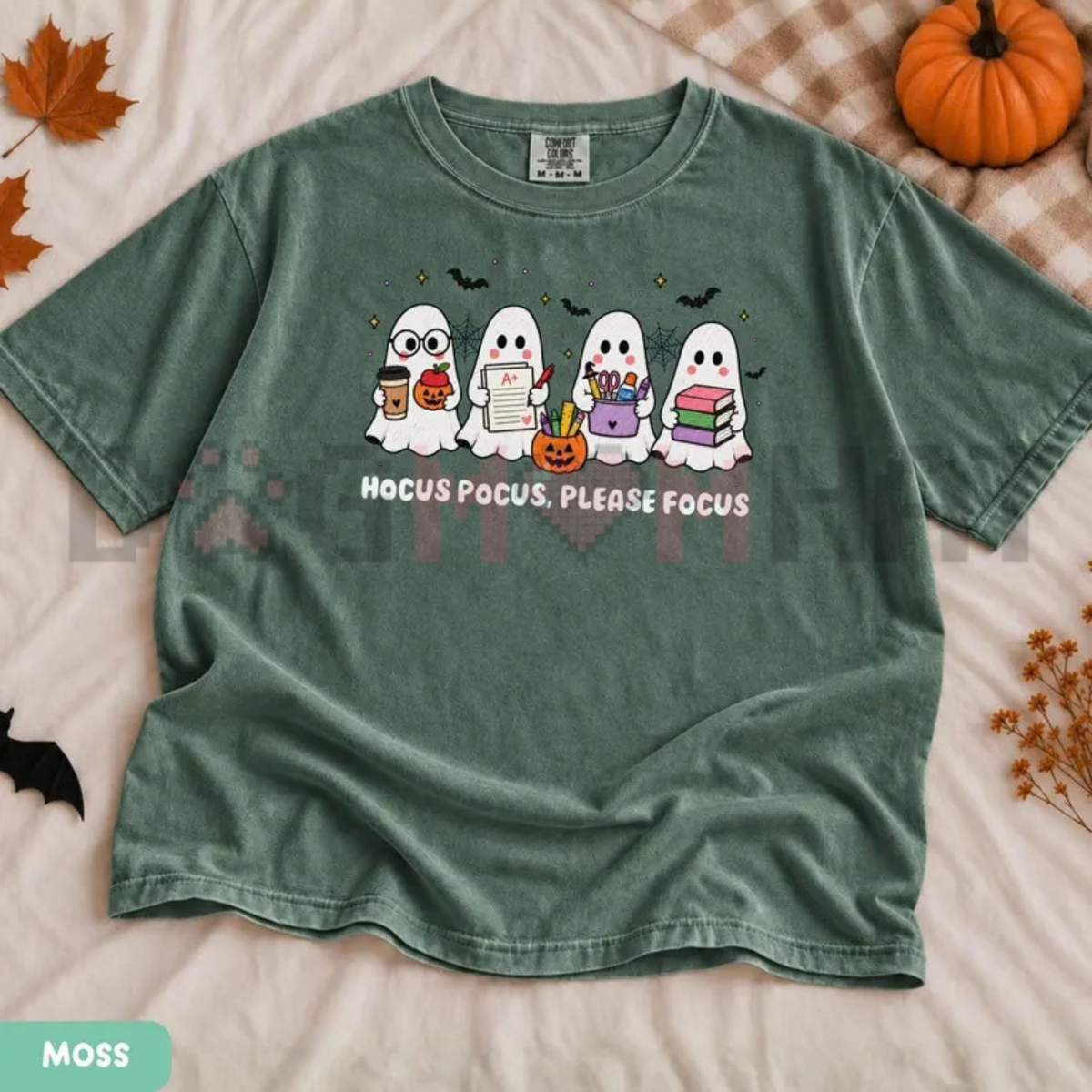 Funny Teacher Ghost Halloween Graphic T-Shirt