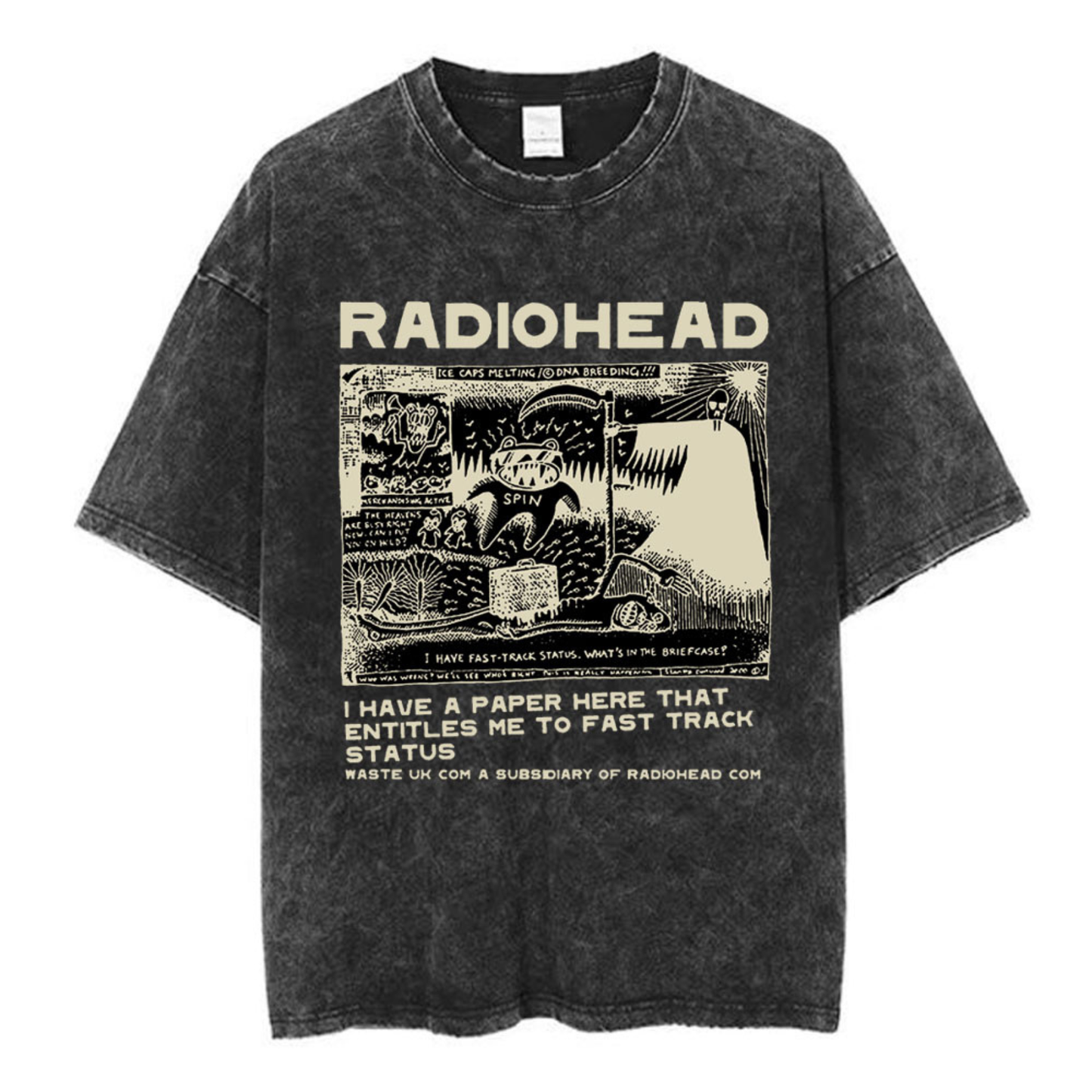 Radiohead Washed Cotton Oversized Tee