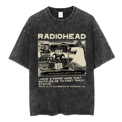 Radiohead Washed Cotton Oversized Tee
