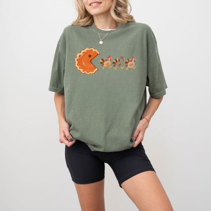 Arcade Feast Tee – Pumpkin Pacman Thanksgiving Comfort Colors Shirt