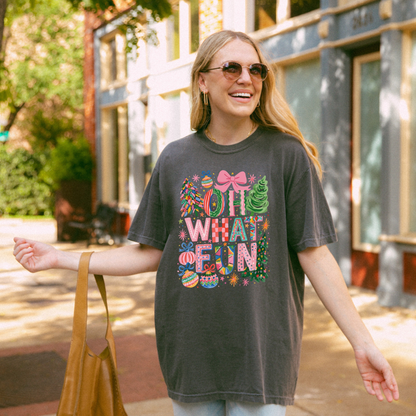 Festive Jubilance Tee – Oh What Fun Trendy Vintage Comfort Colors Holiday Shirt