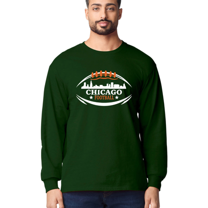 Football City Skyline Game Day Long Sleeve Graphic T-Shirt