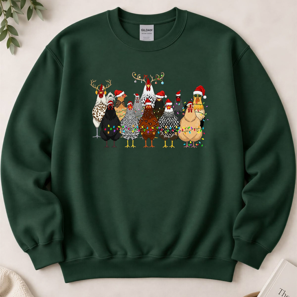Cluckmas Festive Crewneck – Cute Christmas Chickens Farmhouse Sweatshirt