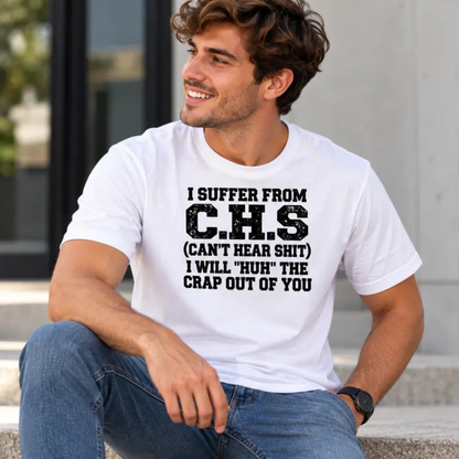 Parke Horizon Tee – "Huh?" Sarcastic Hearing Humor Graphic T-Shirt