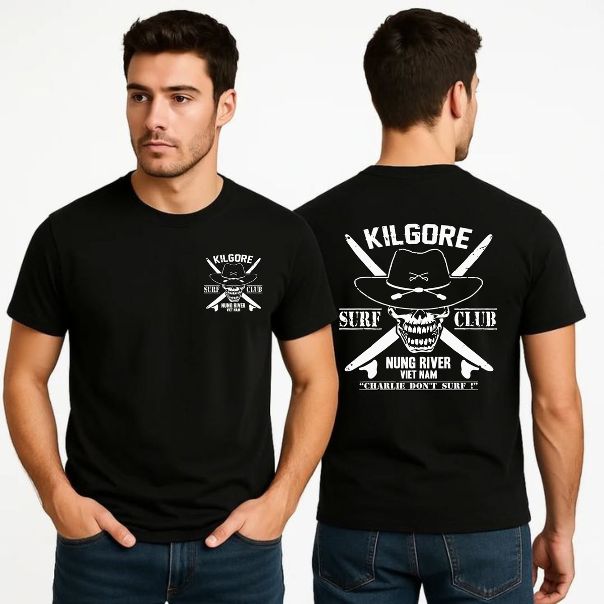 Men's Casual Stretch Short-Sleeve Kilgore Surf Club Tee – Apocalypse Now Graphic Top