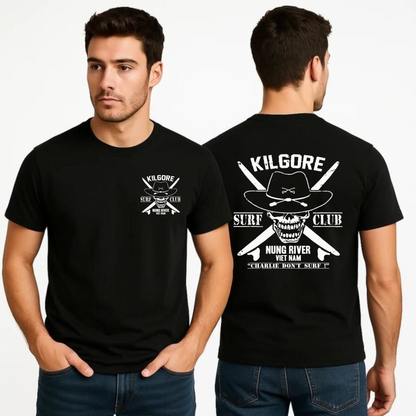 Men's Casual Stretch Short-Sleeve Kilgore Surf Club Tee – Apocalypse Now Graphic Top