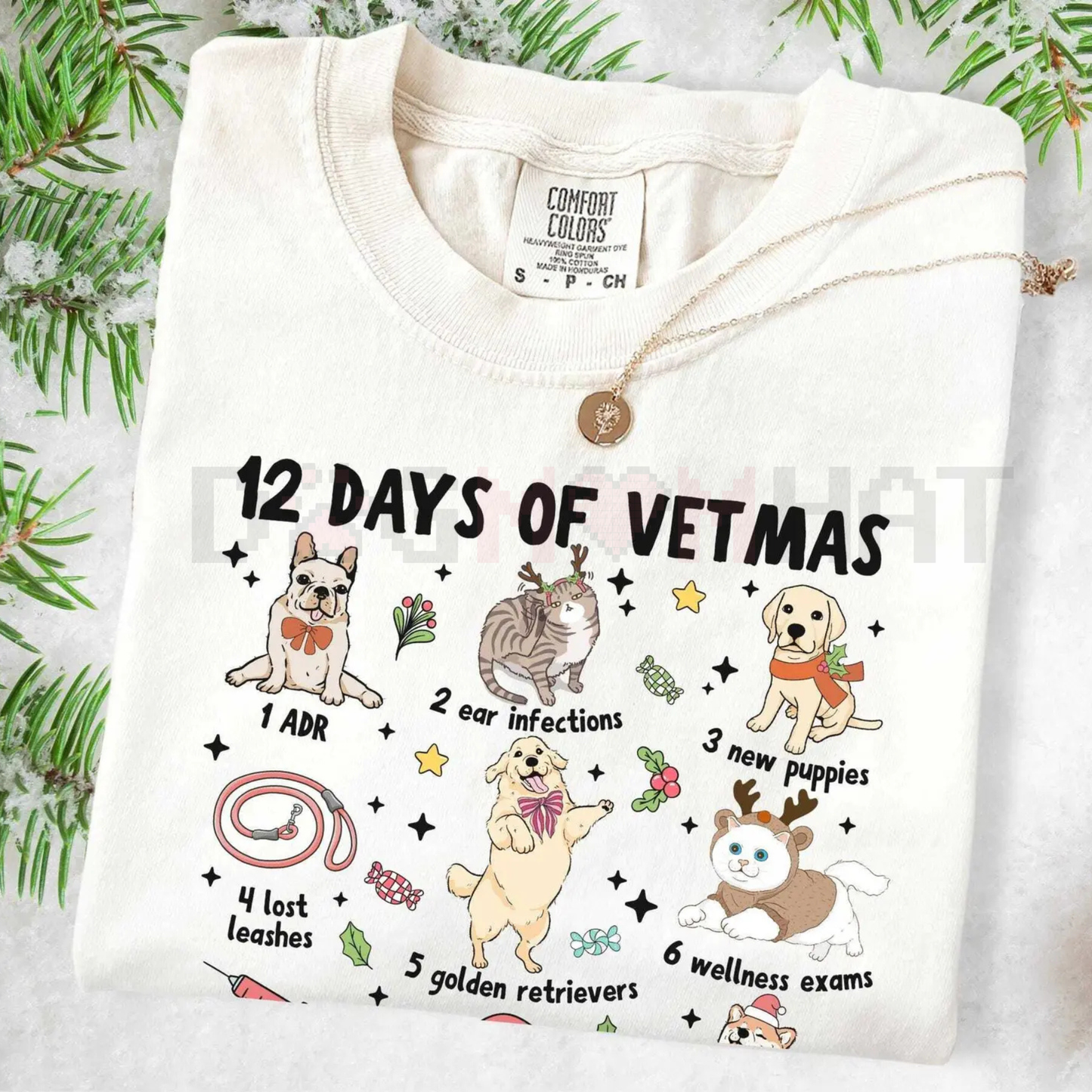 Vet Med 'Happy Holla-Days & Healthy Paws' Tee