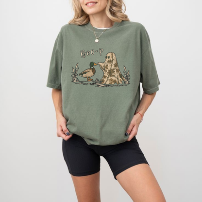 Quack-O-Lantern Squad Tee – Funny Boo-P Duck & Camo Ghost Comfort Colors Halloween Shirt