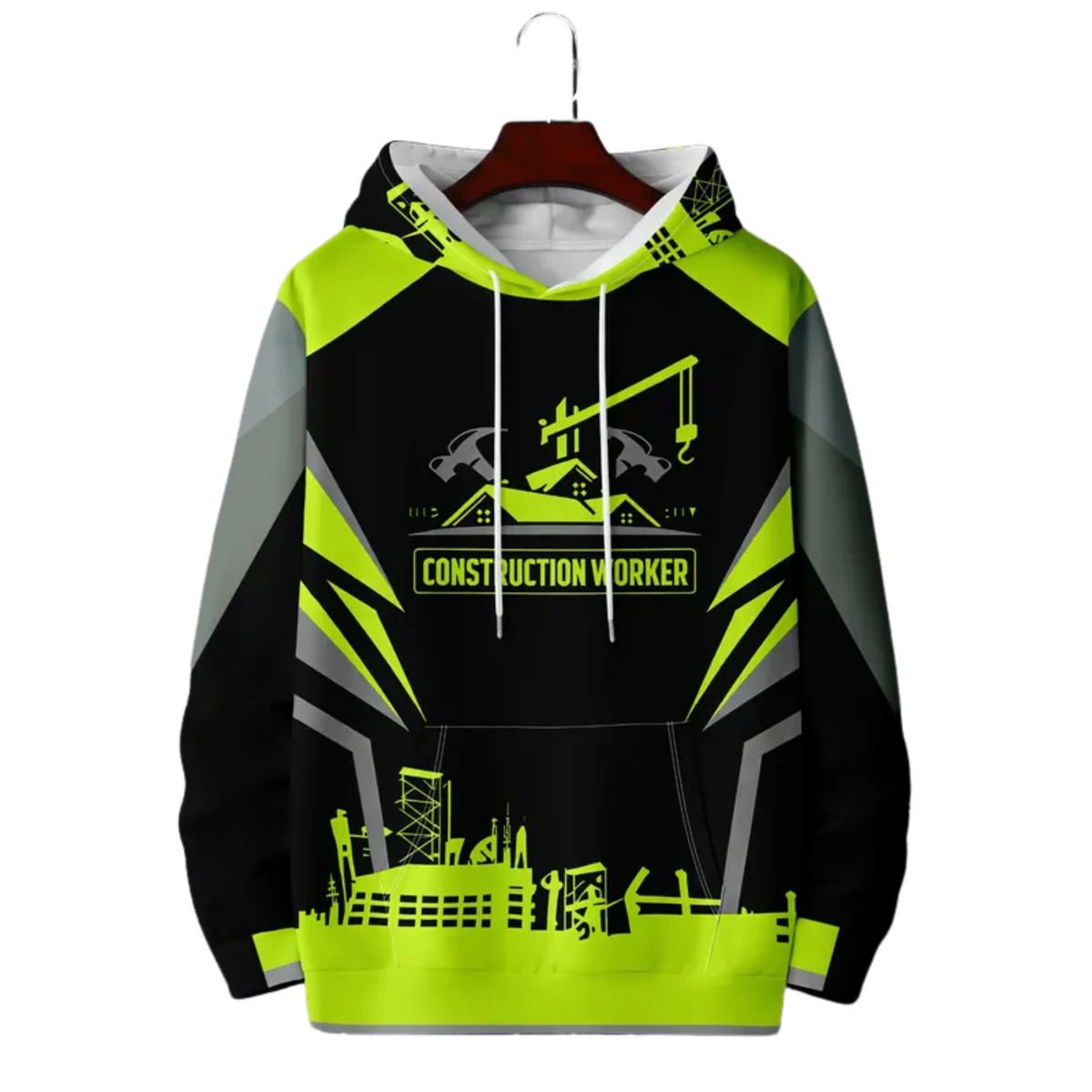Scaffold Surge Hoodie – Realistic High-Visibility Scaffolder Graphic Hoodie