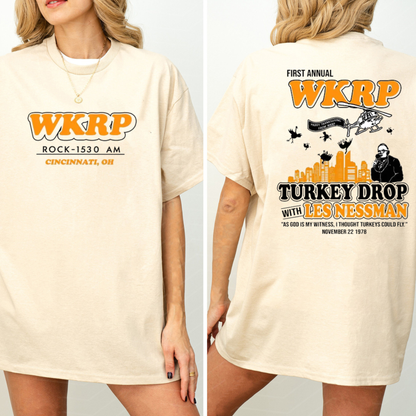 WKRP Turkey Drop Retro Comedy Graphic T-Shirt