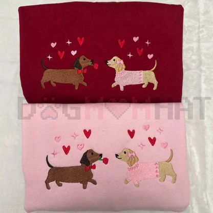 Embroidered Dachshund Valentine’s Day Sweatshirt