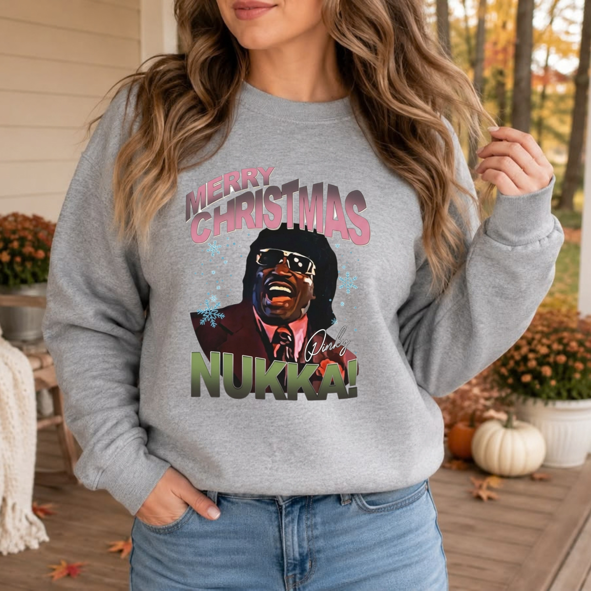 Pinky's Holiday Blessing Sweatshirt – Friday After Next Movie Parody Graphic Crewneck
