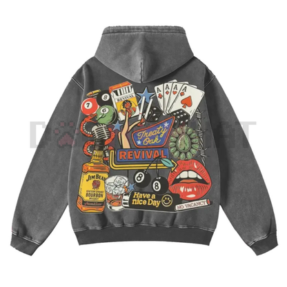 Retro Treaty Oak Revival Western Hoodie