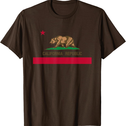 California Republic Flag T-Shirt - Patriotic State Tee for USA Travel & Gifts