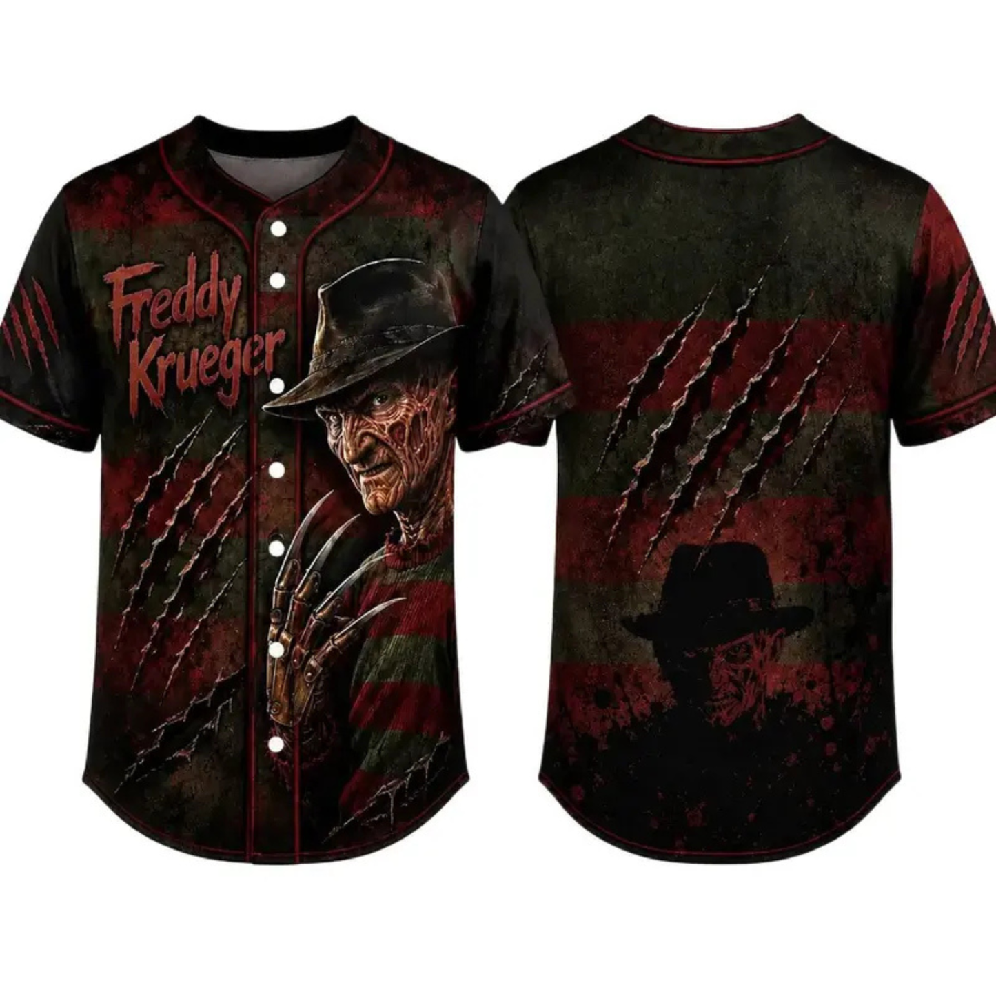 Horror Slasher Classic Movie Characters Baseball Jersey - Spooky Squad Halloween Uniform