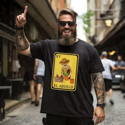 Festive Friction Tee – Funny "El Abuelo" Spanish-Style Graphic T-Shirt