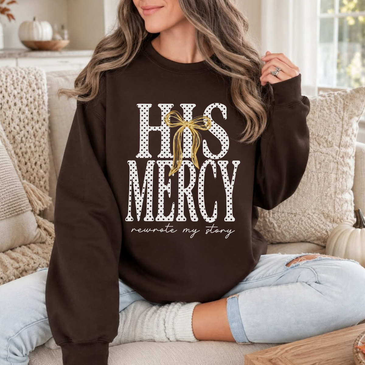 Parke Horizon Sweatshirt – Retro "His Mercies Are New Every Morning" Coyote Graphic Crewneck