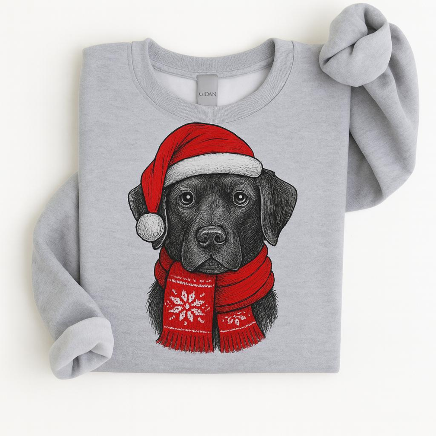 Ugly Christmas Style Santa Paws Dog Crewneck Sweater – Unisex Sport Grey Festive Pet Pullover