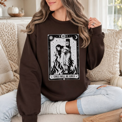 Wild Coven Crewneck – Witch With Cigarette Feminist Halloween Sweatshirt